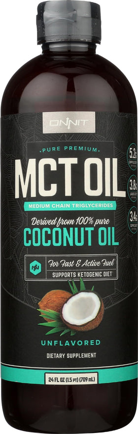ONNIT Huile MCT Pure 720g vue arrière avec informations nutritionnelles