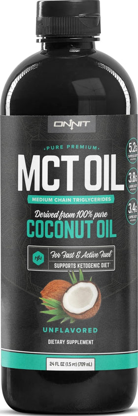 ONNIT Huile MCT Pure 720g vue avant avec étiquette