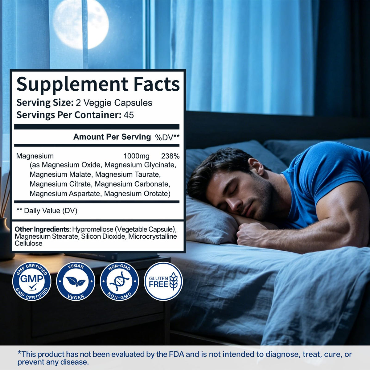 Oopeatol Complex Magnésium 1000mg capsules sur une table