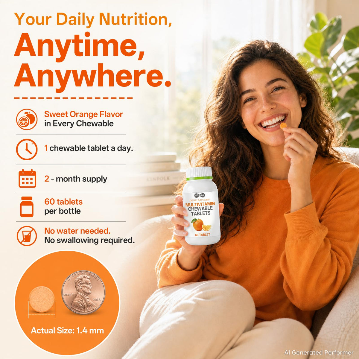 Oopeatol multivitamines 6-en-1 avant et arrière emballage