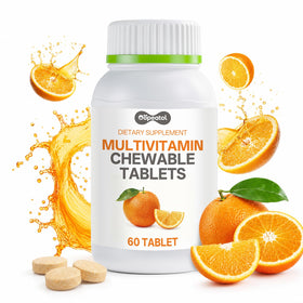 Oopeatol multivitamines 6-en-1 comprimés orange devant
