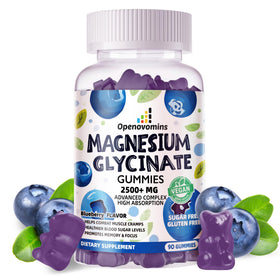 Openovomins Gummies de Magnésium Glycinate 2500mg - pot de 90 gummies myrtille