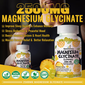 Openovomins gummies magnésium glycinate 2500mg sur un fond neutre