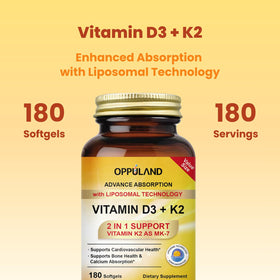 oppuland D3 + K2 5000 IU gélules 180 unités arrière