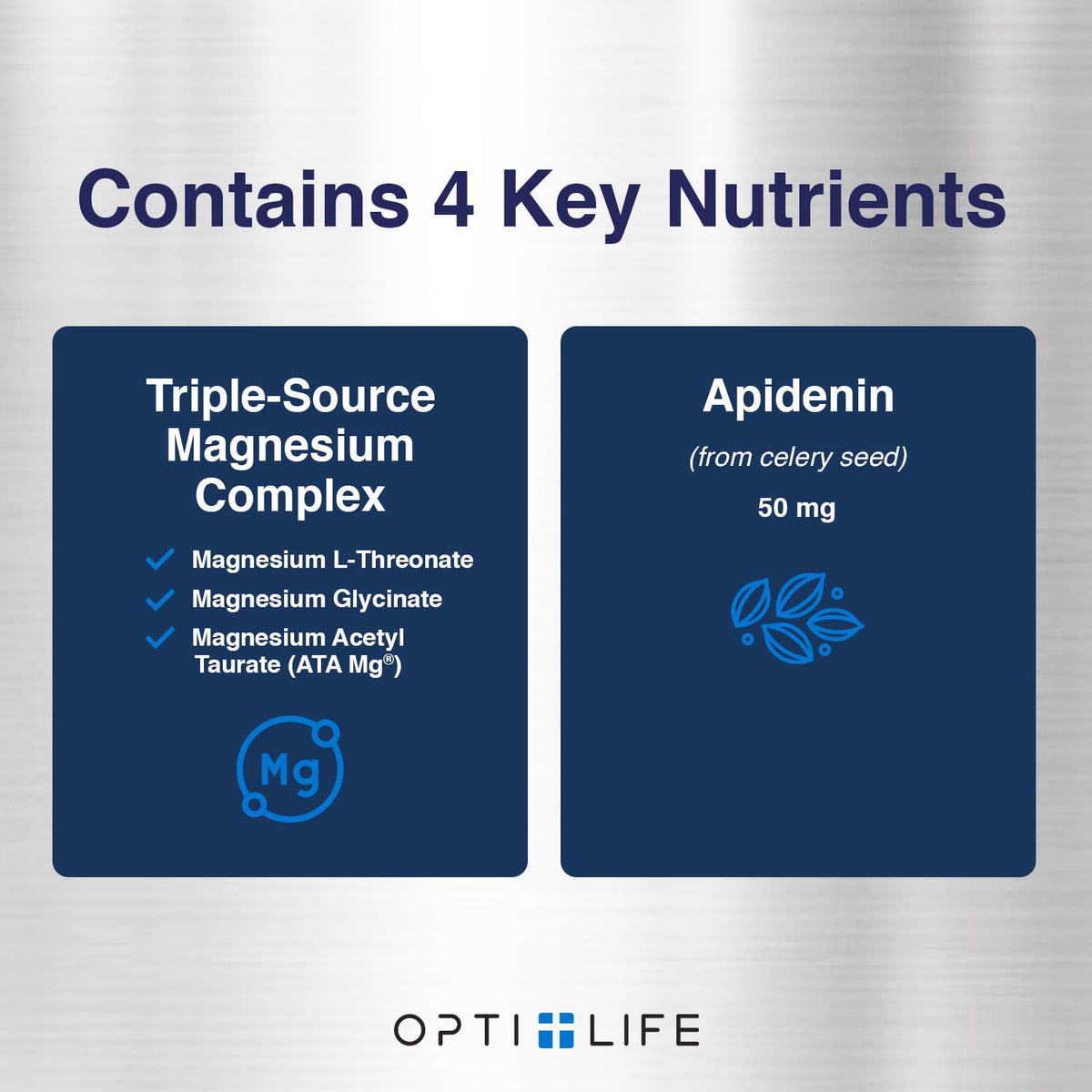 Opti + Life Complément Alimentaire Magnésium Triple Complexe 90 Capsules avec d'autres compléments