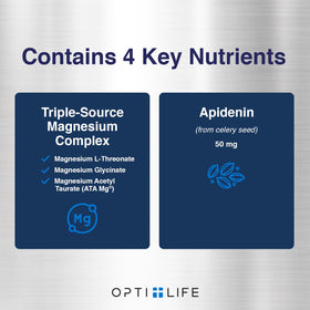Opti + Life Complément Alimentaire Magnésium Triple Complexe 90 Capsules avec d'autres compléments