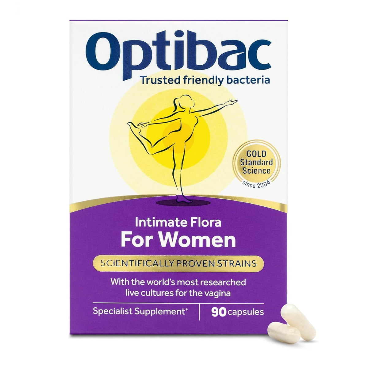 Optibac Probiotics Femme 90 Capsules vue avant avec étiquette