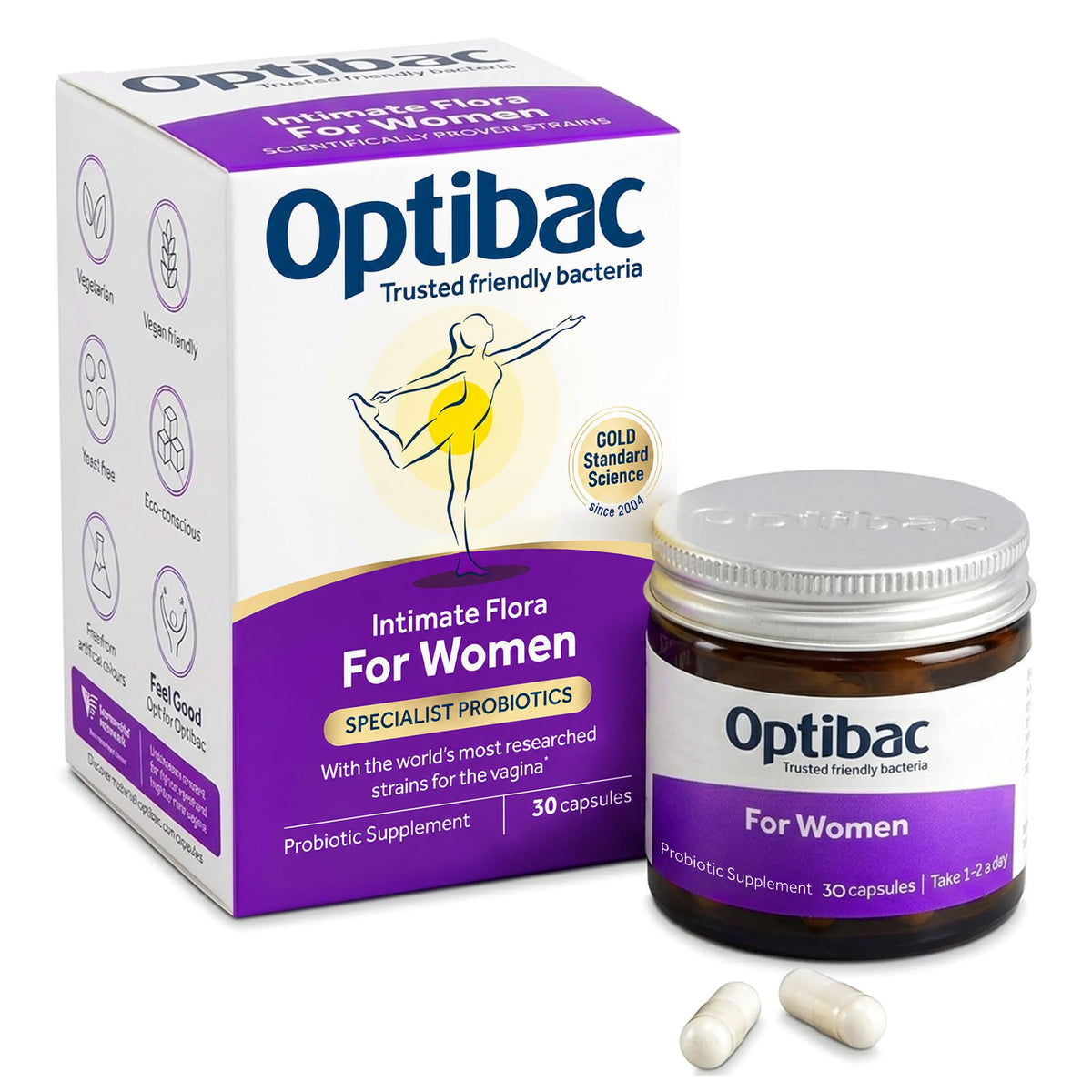 Optibac Probiotics Probiotiques pour Femmes 30 Capsules vue avant