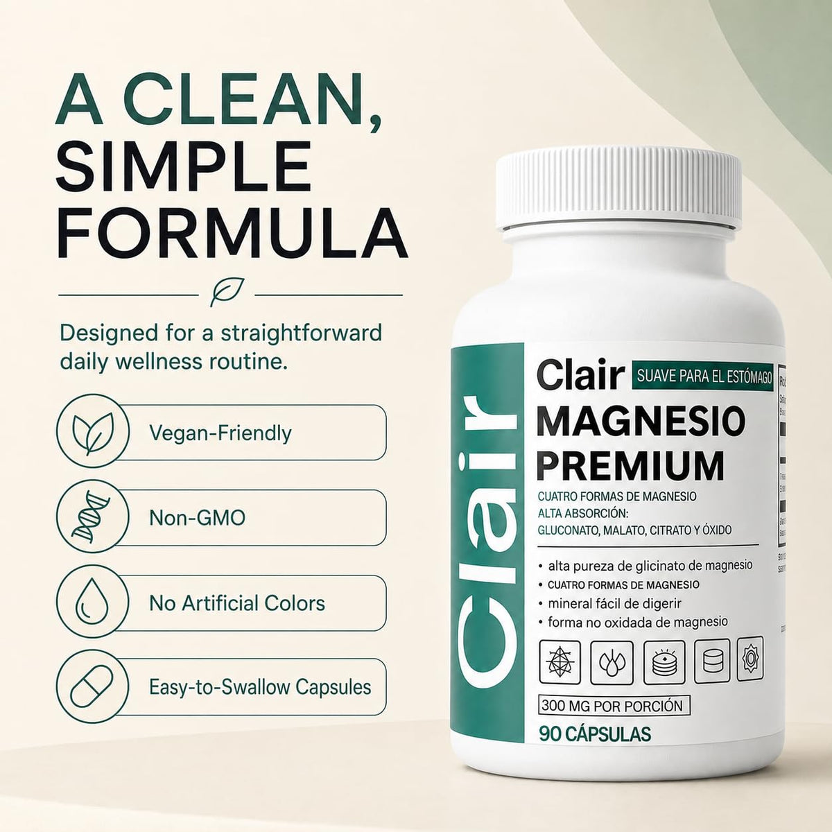 Optifusion Clair Magnésio Premium, capsules prêtes à l'emploi