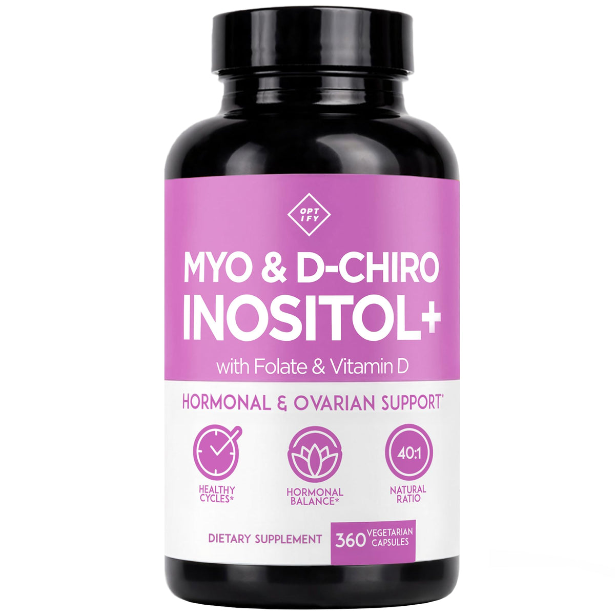 Optify Myo-Inositol & D-Chiro Inositol 360 capsules front view
