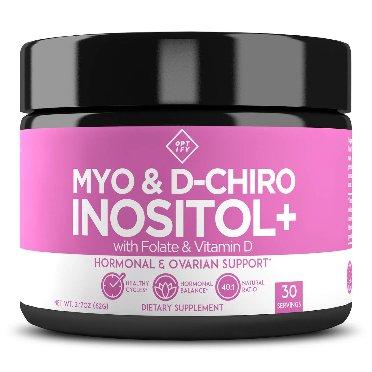 Optify Myo-Inositol & D-Chiro Inositol 70g vue avant avec étiquette