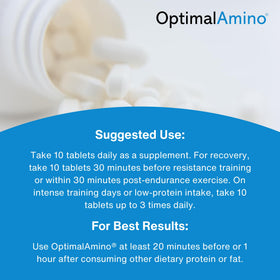 OptimalAmino comprimés avec un verre d'eau