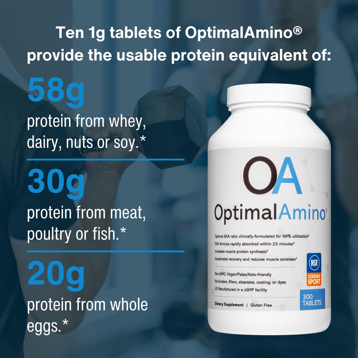OptimalAmino comprimés d'acides aminés en contexte d'entraînement