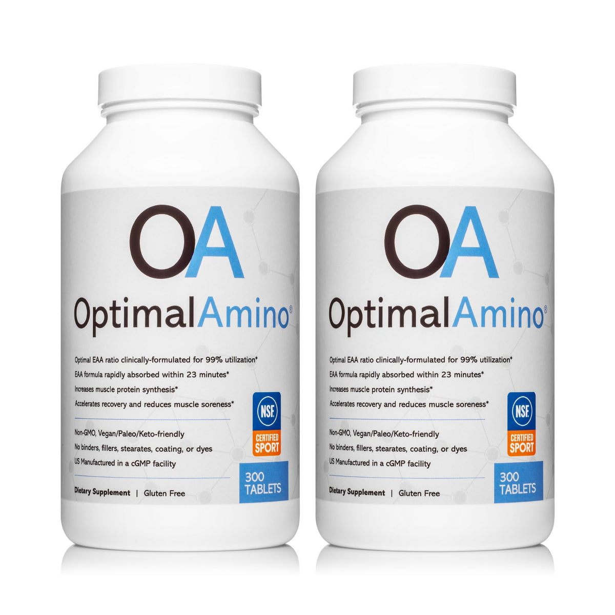 OptimalAmino comprimés d'acides aminés essentiels 600 unités - vue de face
