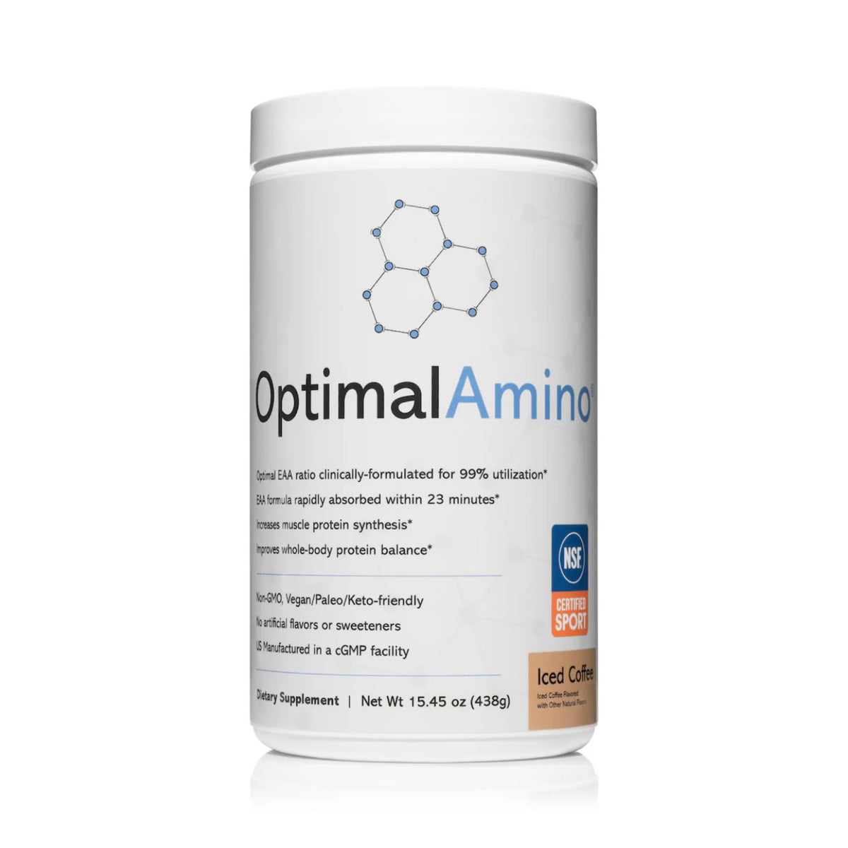 OptimalAmino Poudre Amino Acides Essentiels Iced Coffee vue avant