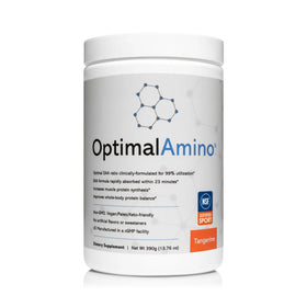 OptimalAmino Poudre d'Amino Acides Essentiels 472g saveur mandarine vue avant