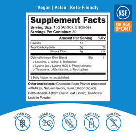 OptimalAmino Poudre d'Amino Acides Essentiels Mocha, informations nutritionnelles