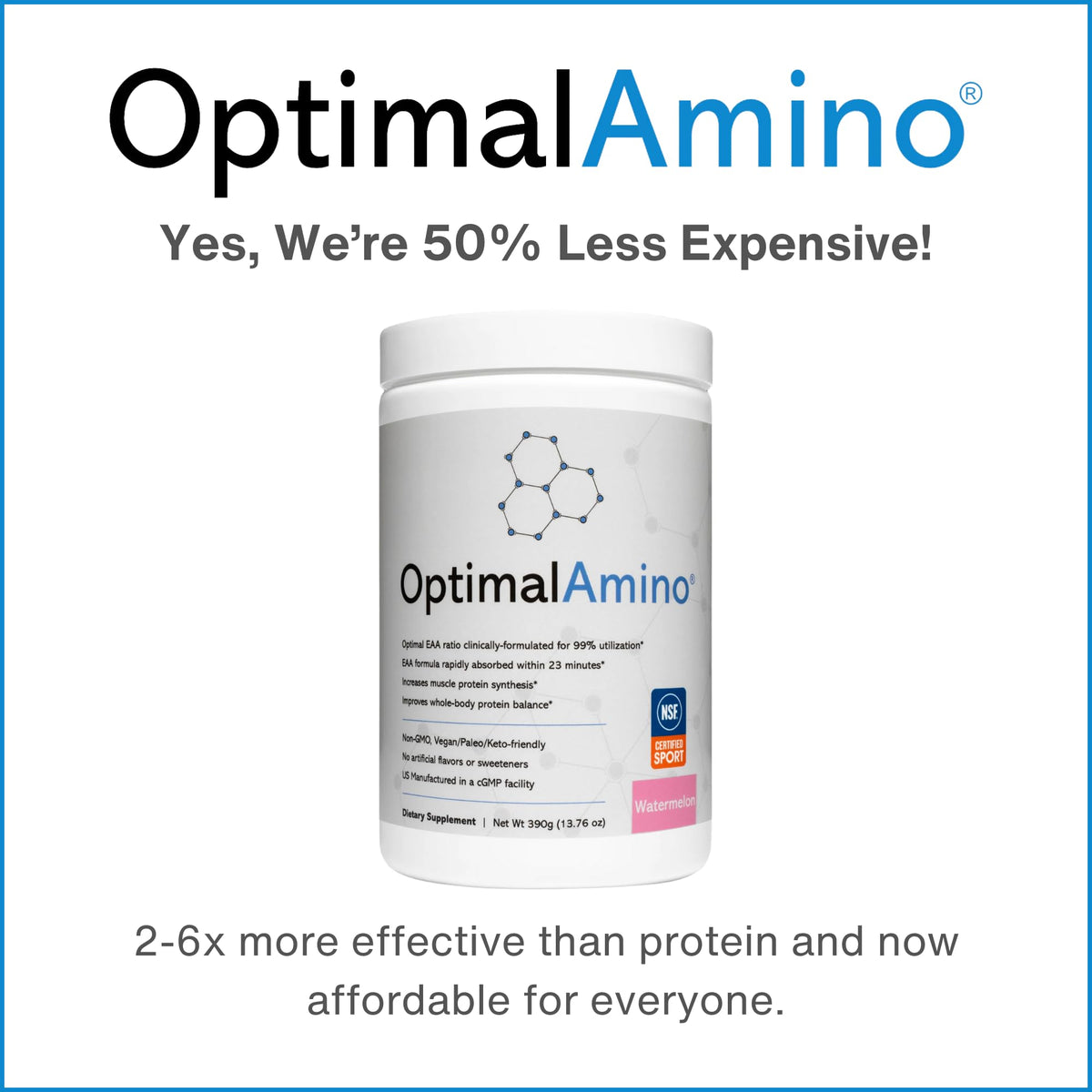 OptimalAmino Poudre d'Amino Acides Essentiels Pastèque avec fruits