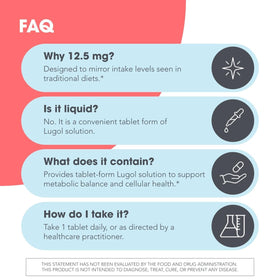 Optimox Iodoral 12,5 mg comprimés, étiquette avec informations nutritionnelles
