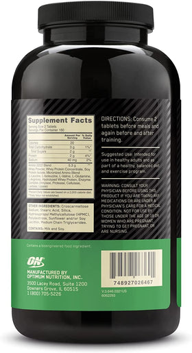 Optimum Nutrition Amino 2222 montrant la taille des tablettes