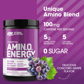Optimum Nutrition Amino Energy 350g étiquette détaillant les ingrédients