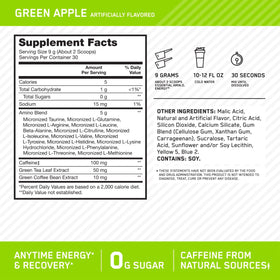 Optimum Nutrition Amino Energy 360g Pomme Verte - étiquette du produit