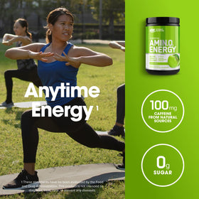 Optimum Nutrition Amino Energy 360g Pomme Verte - poudre dans un verre