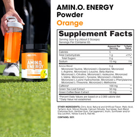 Optimum Nutrition Amino Energy Orange Cooler nutritional information