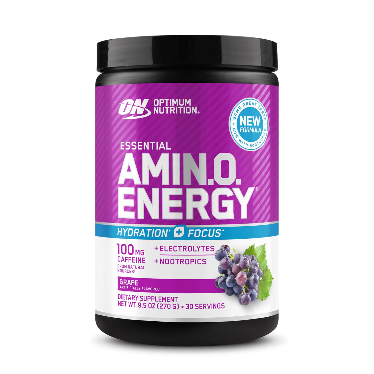 Optimum Nutrition Amino Energy Poudre 355g saveur raisin vue de face