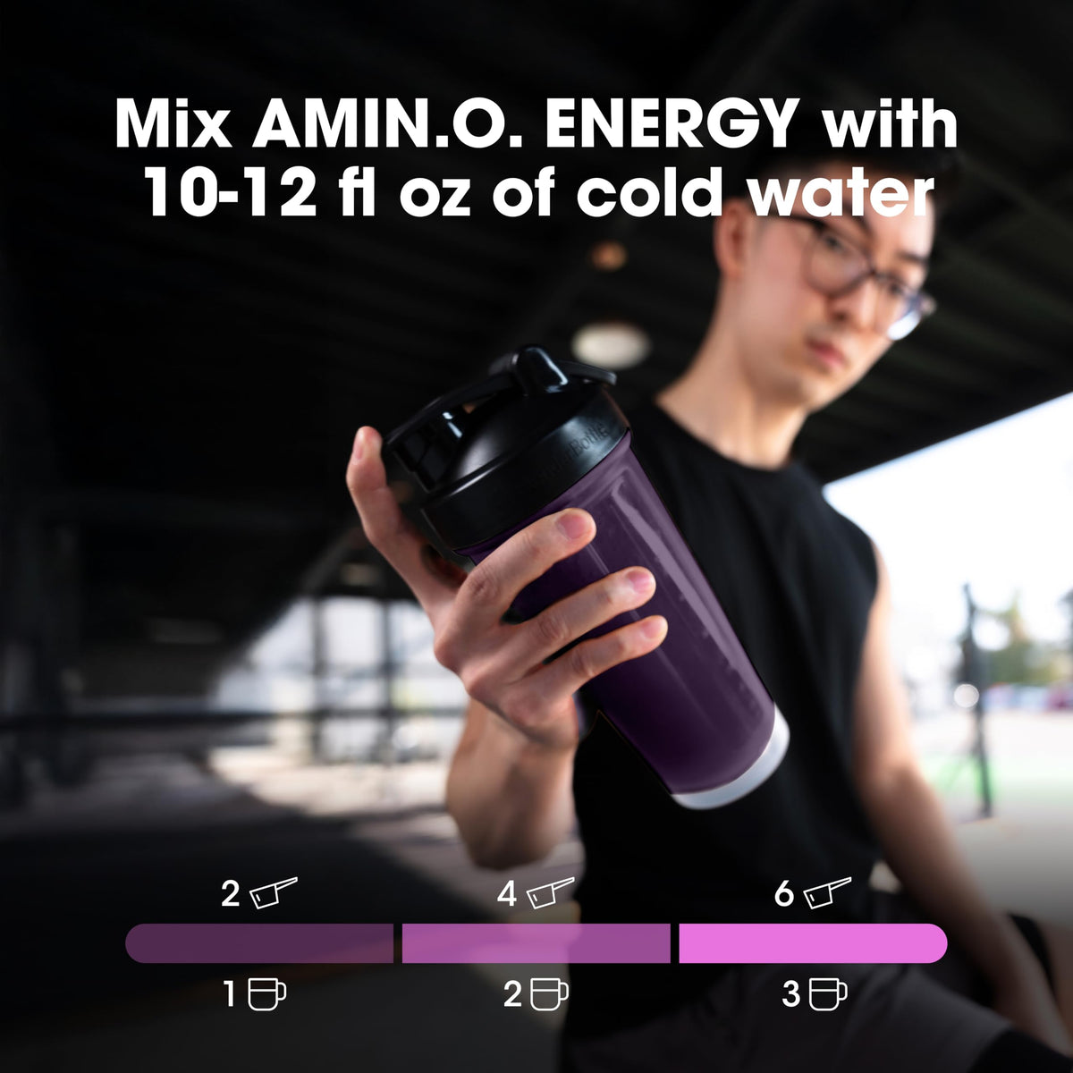 Optimum Nutrition Amino Energy Poudre 355g sur un plan de travail