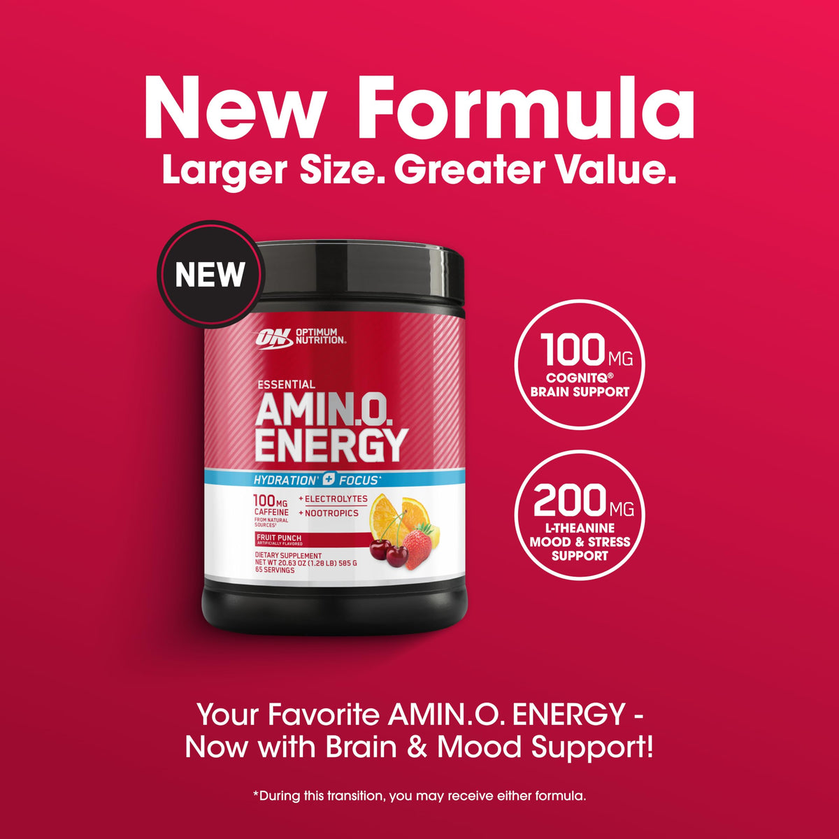 Optimum Nutrition Amino Energy Poudre avec une cuillère pour dosage