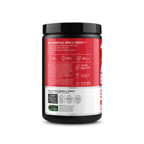 Optimum Nutrition Amino Energy Poudre Fraise Juteuse 363g en gros plan sur la texture de la poudre