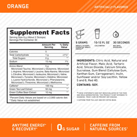 Optimum Nutrition Amino Energy Poudre Orange 9,5 Oz avec cuillère doseuse