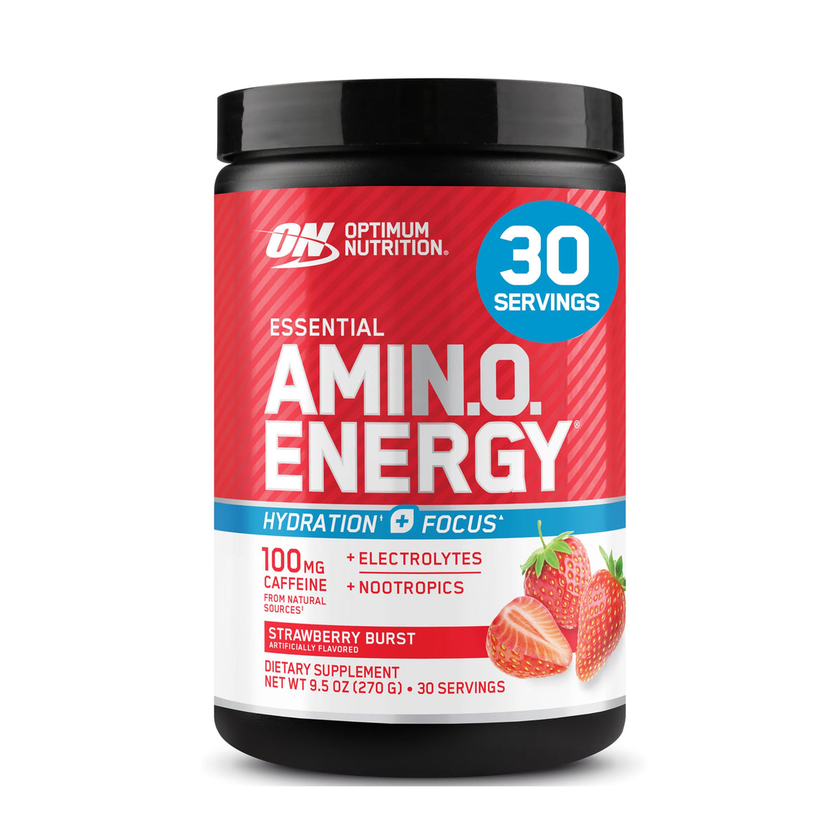 Optimum Nutrition Amino Energy Poudre saveur fraise, vue avant