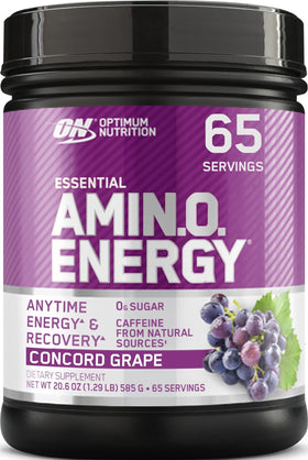 Optimum Nutrition Amino Energy Pré-Workout 65 Servings, Raisin Concord, vue de face