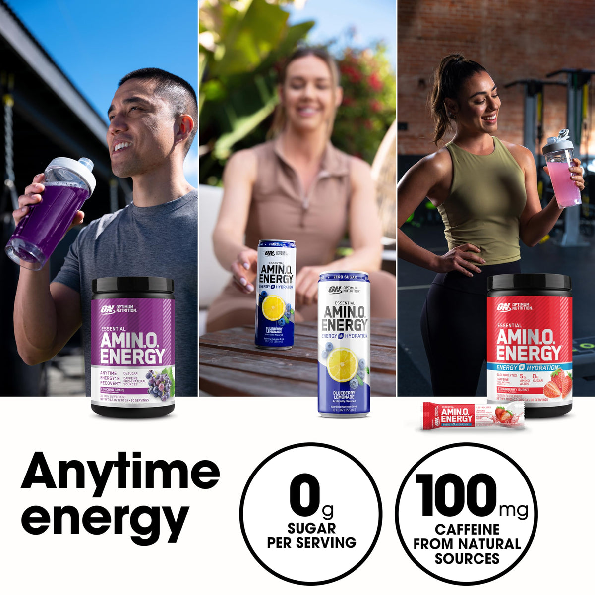 Optimum Nutrition Amino Energy Pré-Workout dans un environnement de gym