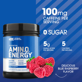 Optimum Nutrition Amino Energy Pré-Workout poudre bleu framboise
