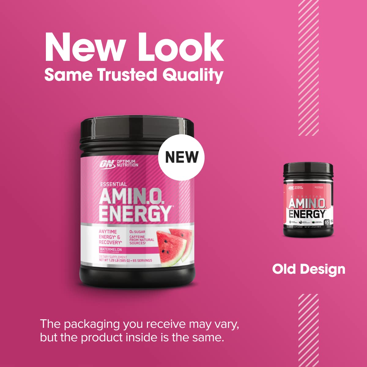 Optimum Nutrition Amino Energy Pré-Workout, vue arrière avec ingrédients