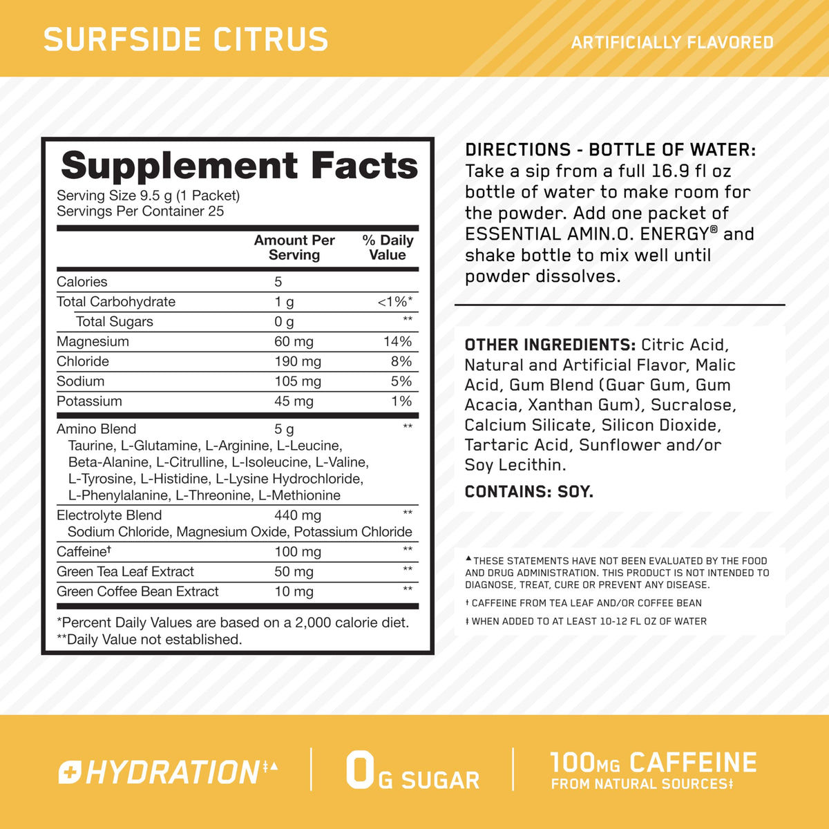 Optimum Nutrition Amino Energy Surfside Citrus stick pack opened
