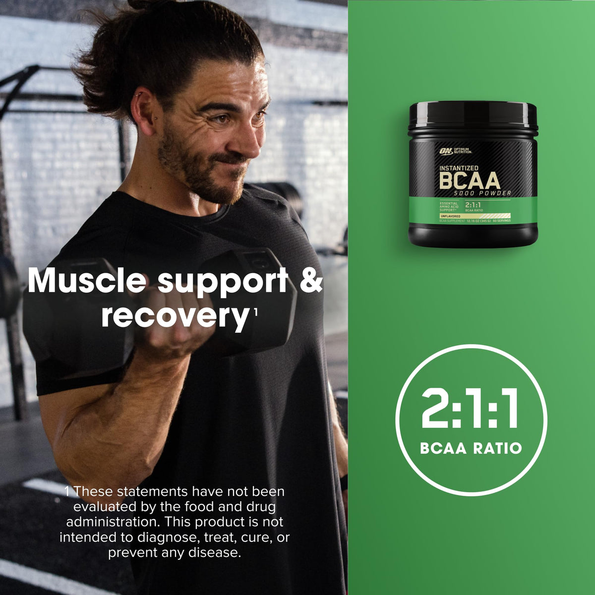 Optimum Nutrition BCAA 5000 Poudre 431g côté