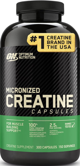 Optimum Nutrition Créatine Monohydrate Capsules 300 Ct vue de face