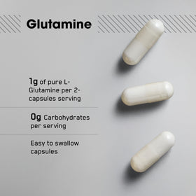 Optimum Nutrition L-Glutamine 1000mg capsules side view
