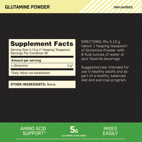 Optimum Nutrition L-Glutamine 300g contenant et dosette