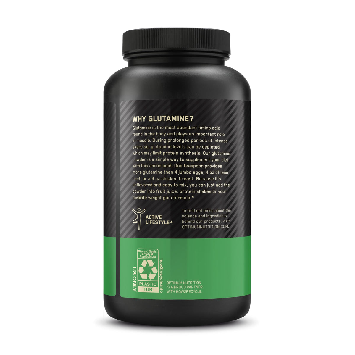 Optimum Nutrition L-Glutamine 300g en action après un entraînement