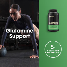 Optimum Nutrition L-Glutamine 300g en shaker après mélange