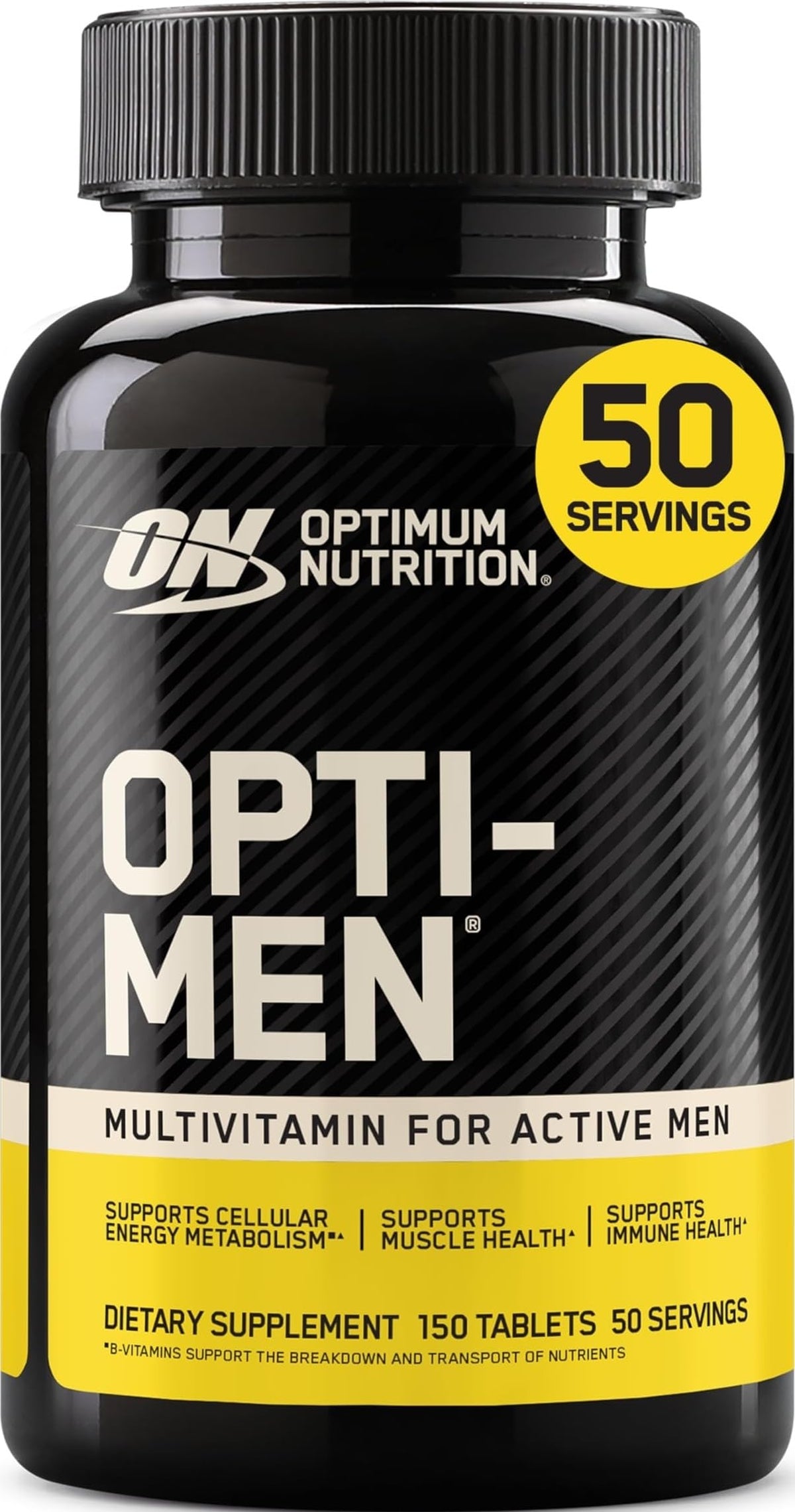 Optimum Nutrition Opti-Men 150 comprimés de multivitamines, vue de face
