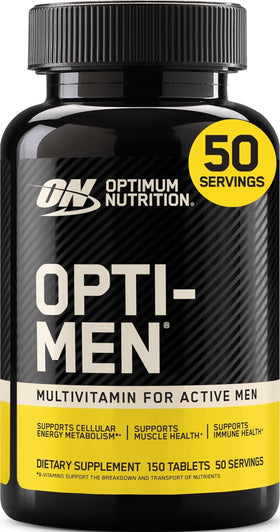 Optimum Nutrition Opti-Men 150 comprimés de multivitamines, vue de face