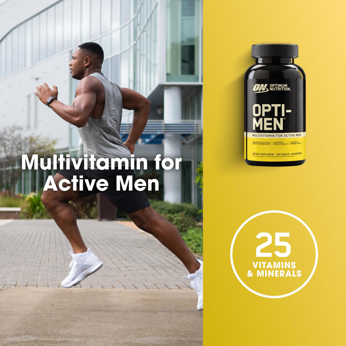 Optimum Nutrition Opti-Men 240 comprimés, prise en main