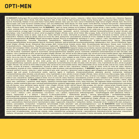 Optimum Nutrition Opti-Men comprimés avec des aliments sains
