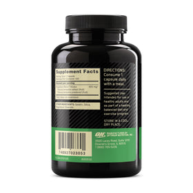 Optimum Nutrition Tribulus capsules close-up on a marble background